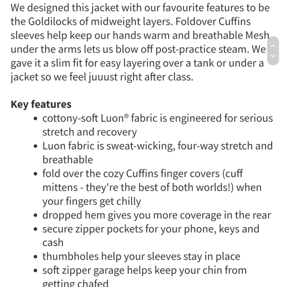 Lululemon Forme Jacket (Cuffins) - Picture 7 of 7